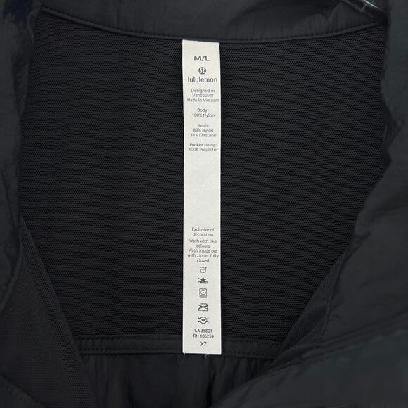 LULULEMON Ride & Reflect Jacket Womens M/L Black Hooded Packable Lightweight - Picture 15 of 16